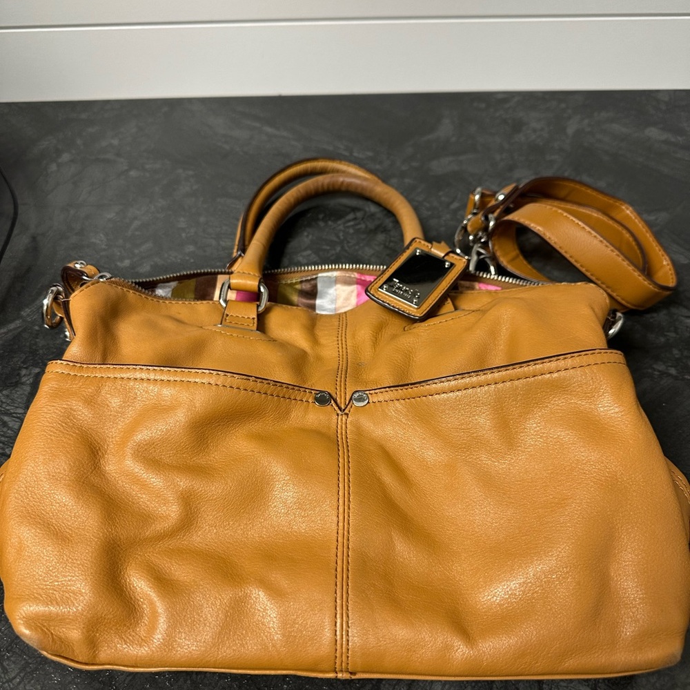 Tignanello leather purse, handles and detachable strap. Buttery soft leather